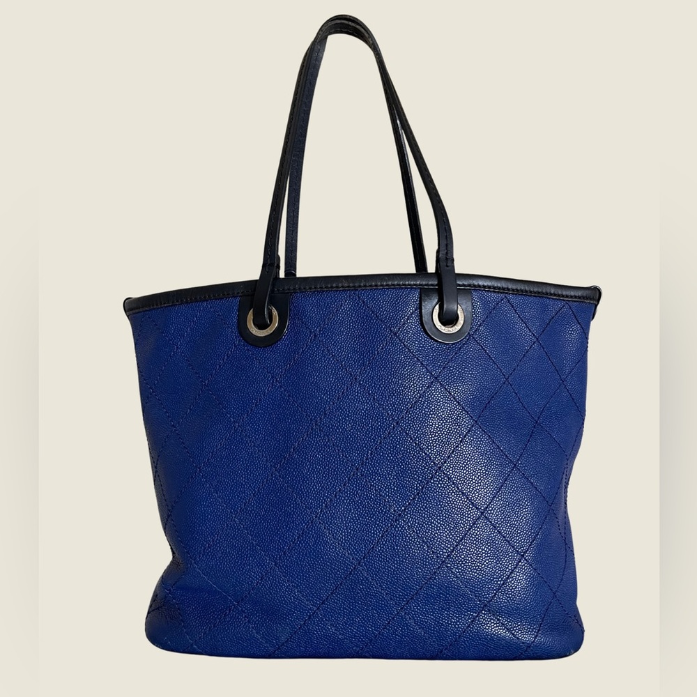 Chanel Grained Calfskin Shopping Fever Tote - Women, Blue - Picture 2 of 9